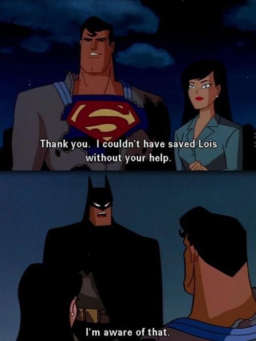 Batman Doesn't Do Well With Thank Yous