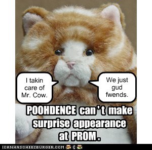 KKPS Prom: no celebrity appearance by Poohdence.  Mr. Cow needs her!