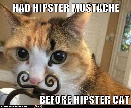HAD HIPSTER MUSTACHE  BEFORE HIPSTER CAT
