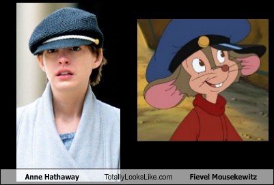 Anne Hathaway Totally Looks Like Fievel Mousekewitz