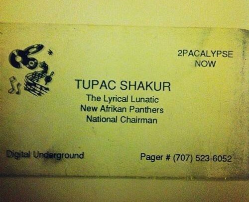 Tupac Shakur's First Business Card