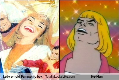 Lady on Old Panasonic Box Totally Looks Like He-Man
