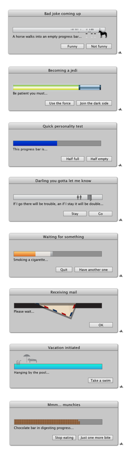 Artsy Fart of the Day: Funny Work in Progress Bars