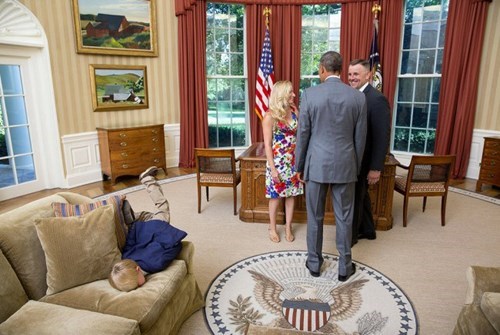 We've All Been There: The Son of a Secret Service Agent Gloriously Faceplants on the President's Couch