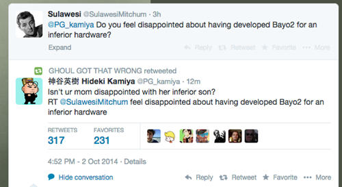 Hideki Kamiya Owns a Fanboy