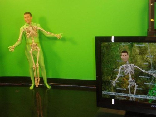 Trick of the Day: Weatherman Does Forecast as Skeleton 