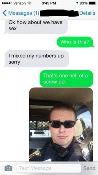 cops,wrong number,texting