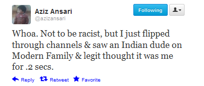 aziz ansari, tweet, indian, modern family