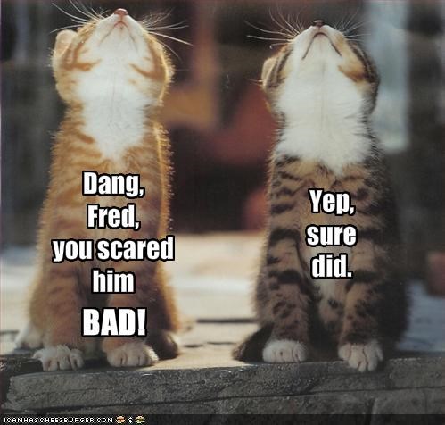 Dang, Fred,you scared him