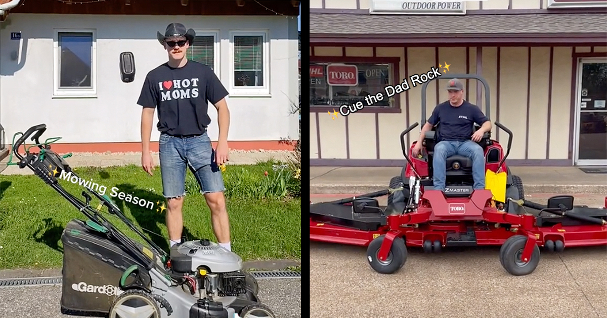 Just a dad doing yardwork on Father's Day