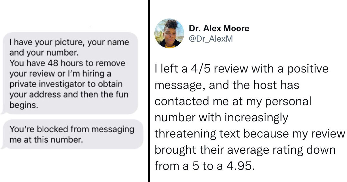Unhinged Airbnb Host Threatens Tenant for Leaving 4/5 Star Rating