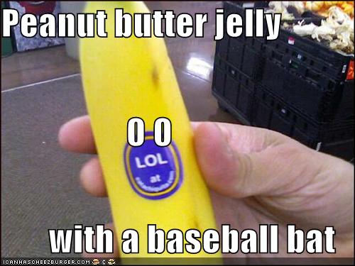 Peanut Butter Jelly 0 0 With A Baseball Bat Cheezburger Funny