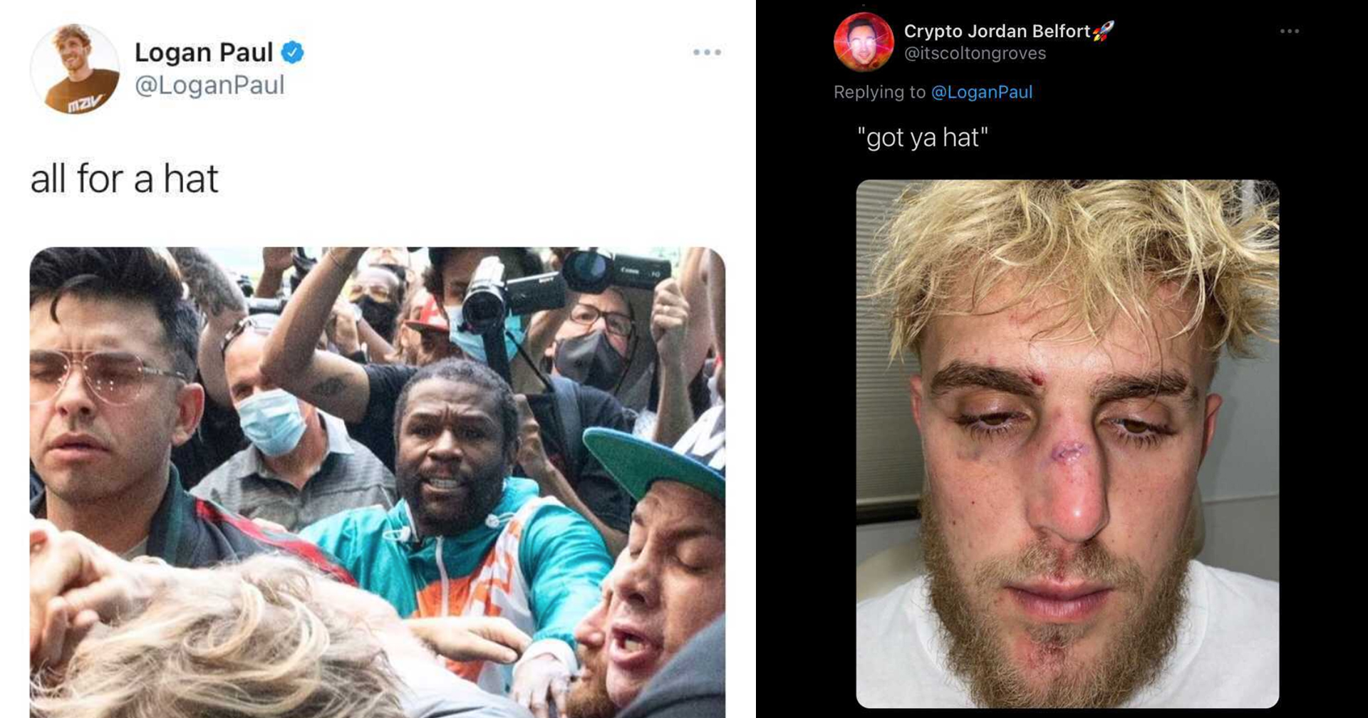 logan paul vs mayweather tweets