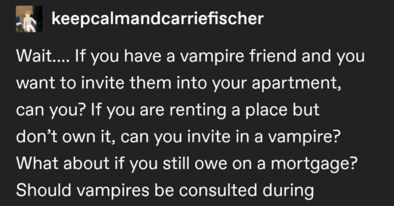 Tumblr Users Clarify Proper Vampire Entrance Etiquette Fail Blog Funny Fails