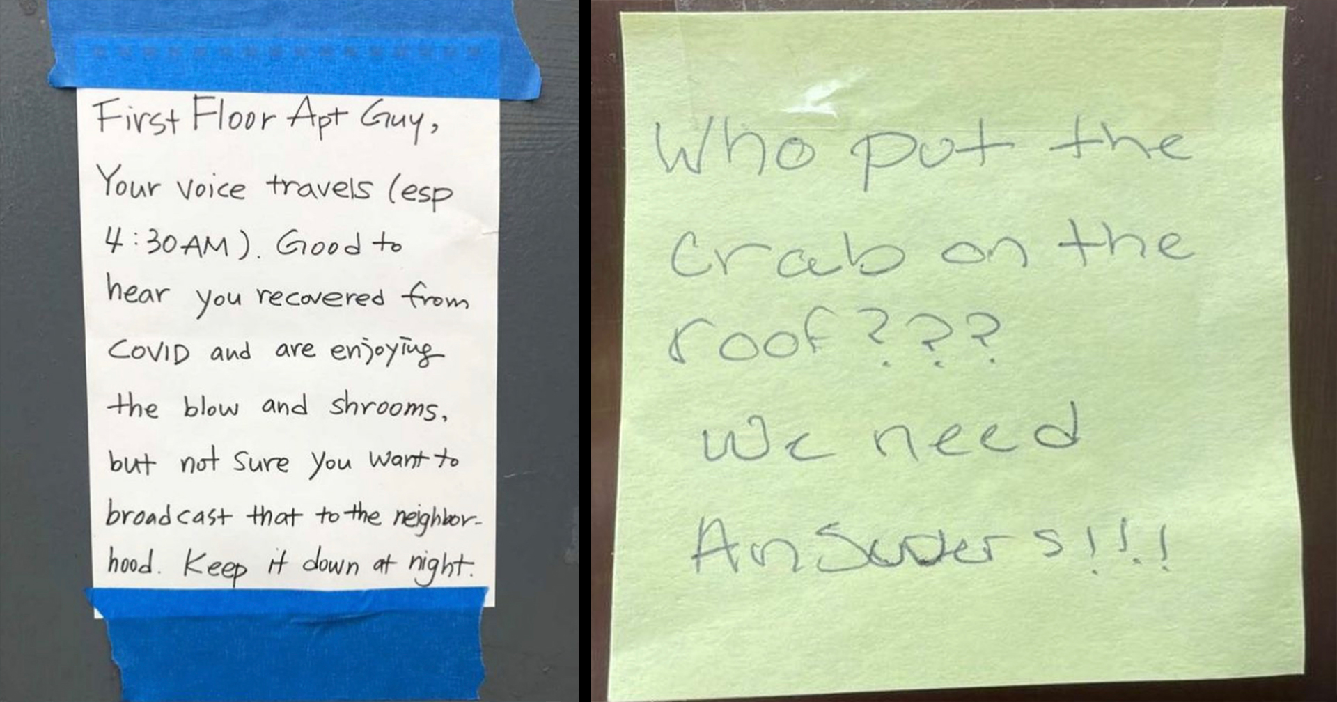 Funny & Strange Notes Neighbors Left in Building Lobbies - Memebase - Funny  Memes