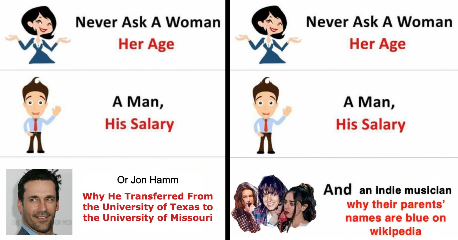 Never Ask A Man His Salary Meme Template