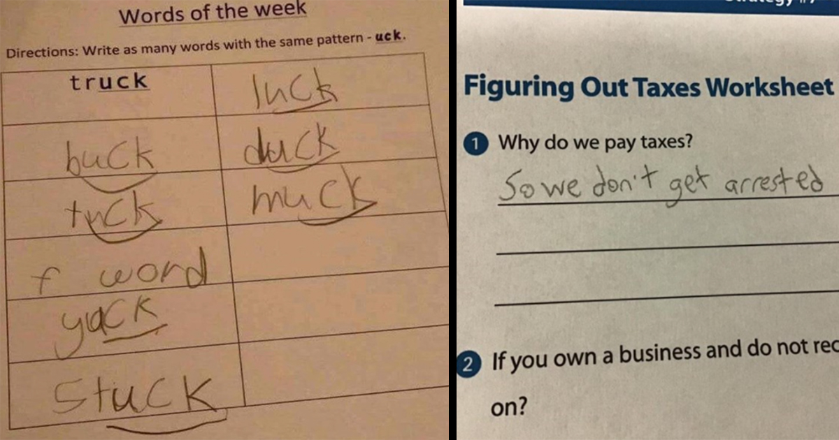 funny exam answers by kids