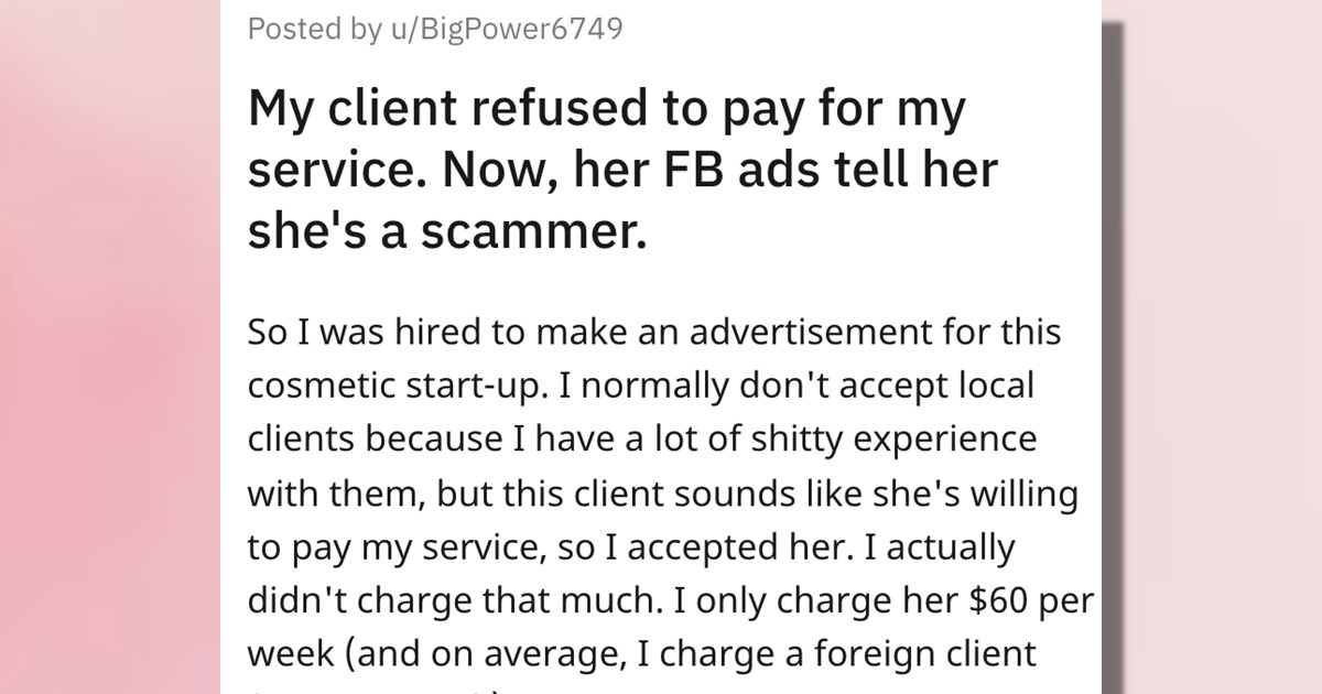 Client Refuses to Pay Ad Designer, Changes All Ads to Say Client is a ...