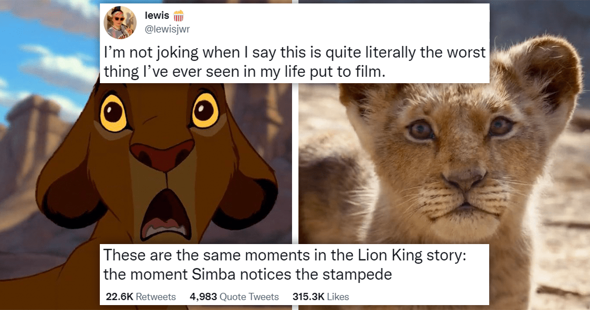 Twitter Thread: Meme-ing The Heck Out Of The Differences Between The  Animated And The Live Action 'The Lion King' - I Can Has Cheezburger?