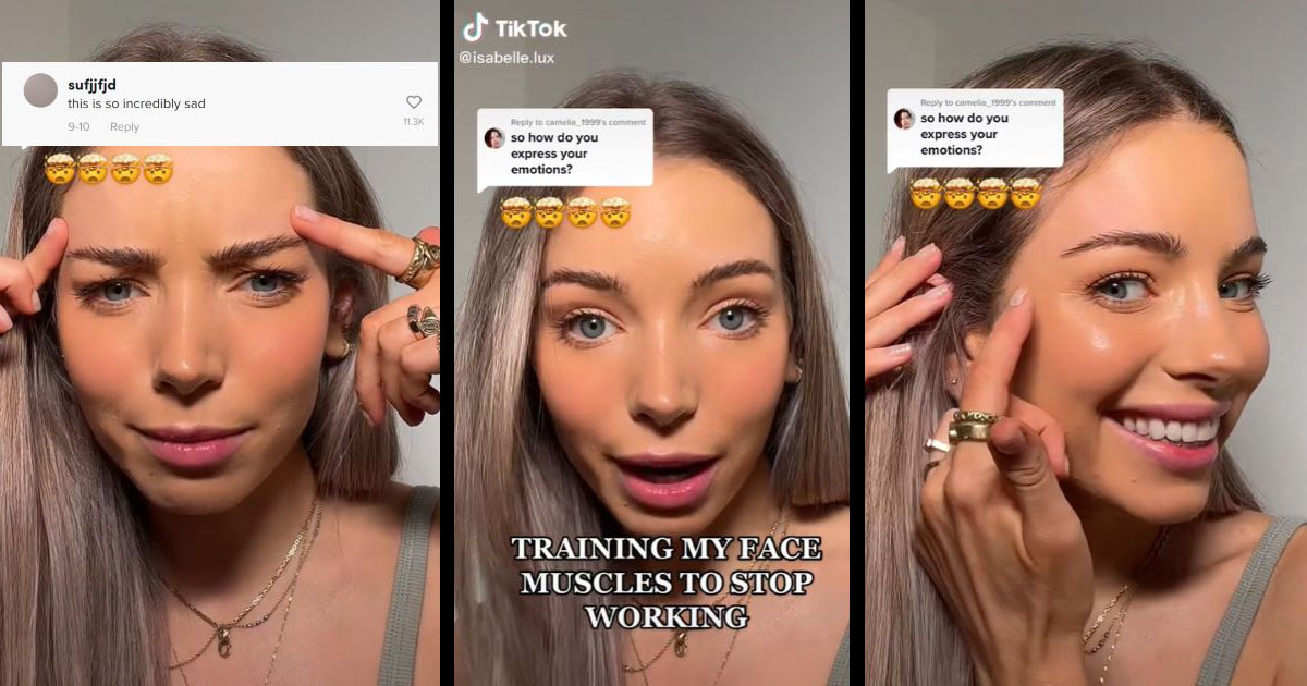 A TikTok infuencer who claims to not use facial muscles on purpose, tapes  her mouth to sleep and uses a special straw to not get wrinkles :  r/BeautyGuruChatter