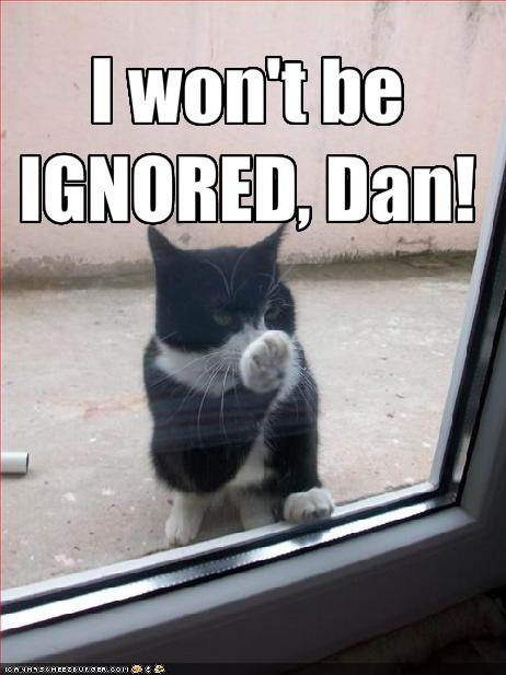 I Won T Be Ignored Dan Cheezburger Funny Memes Funny Pictures