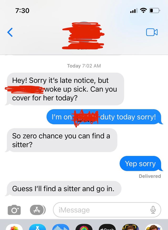 'Guess I'll find a sitter': Manager passive aggressively tries to ...