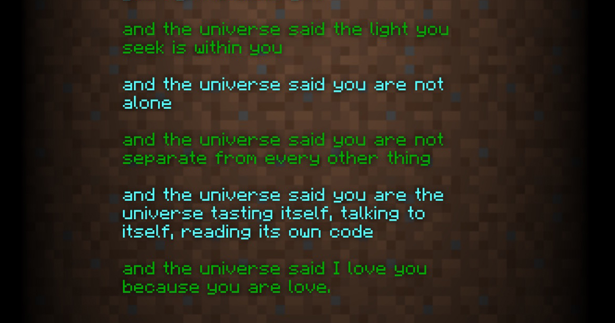 Author of Minecraft's Iconic 'End Poem' Gives Text to the Public Domain