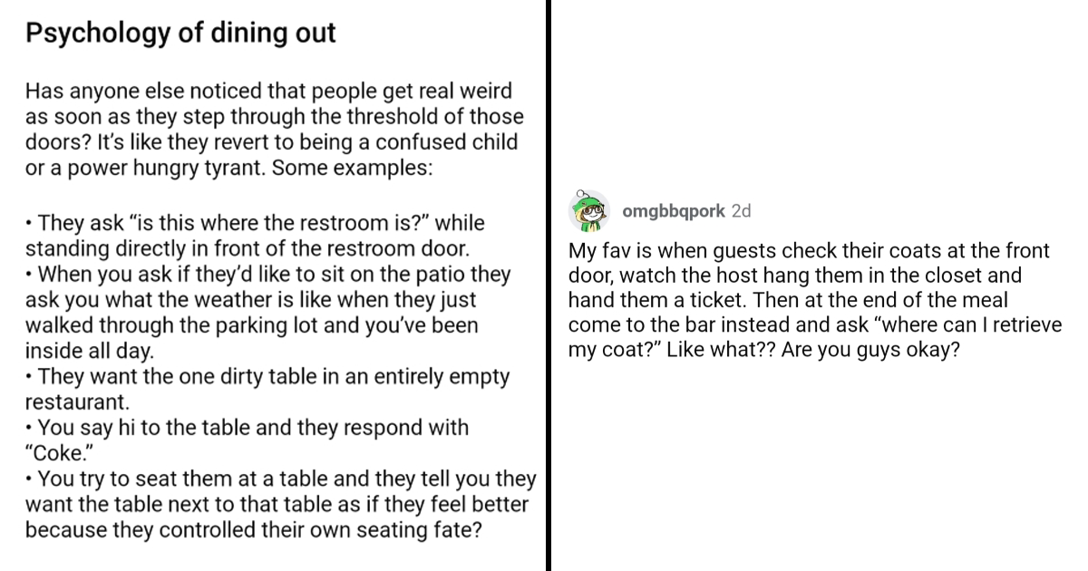 Servers Lament the Ways in Which Customers Act Like Children - Memebase ...