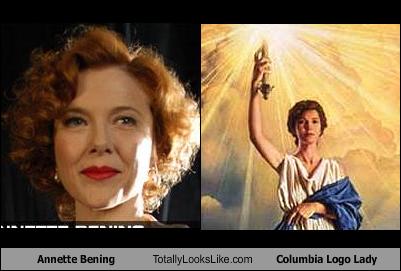 Annette Bening Totally Looks Like Columbia Logo Lady Cheezburger