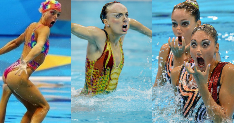 24 Hilariously Horrifying Stills of Synchronized Swimmers' Faces That ...