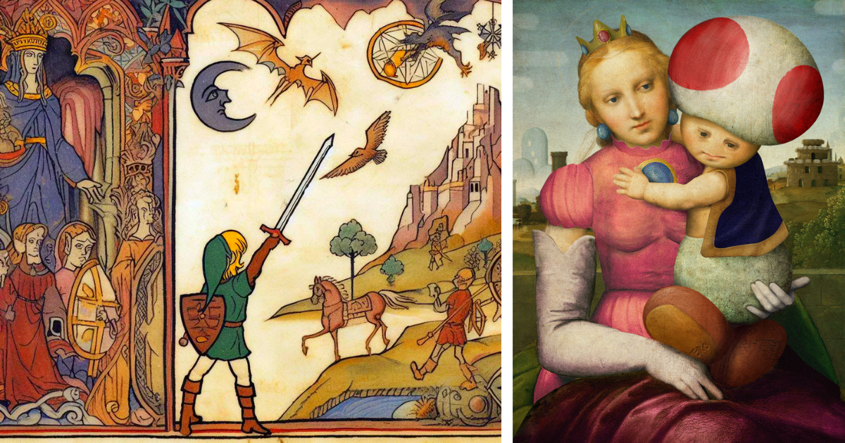 Video Game Royalty Reimagined as Classic Renaissance Era Paintings