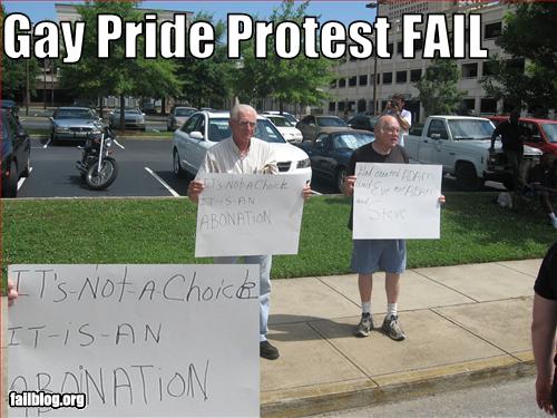 Gay Pride Protest FAIL - Cheezburger - Funny Memes | Funny ...