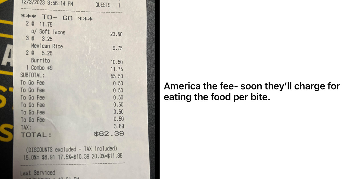 “Next we’ll have food rentals” Stingy restaurant charges bizarre fees