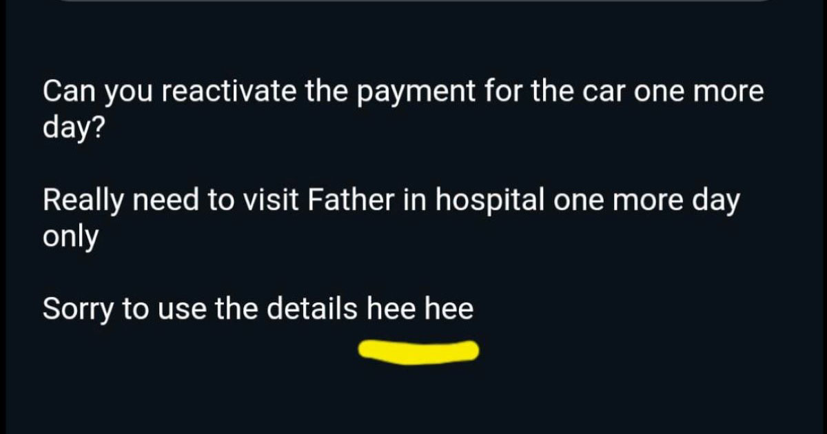 Scammer steals credit card information to rent car, emails card owner