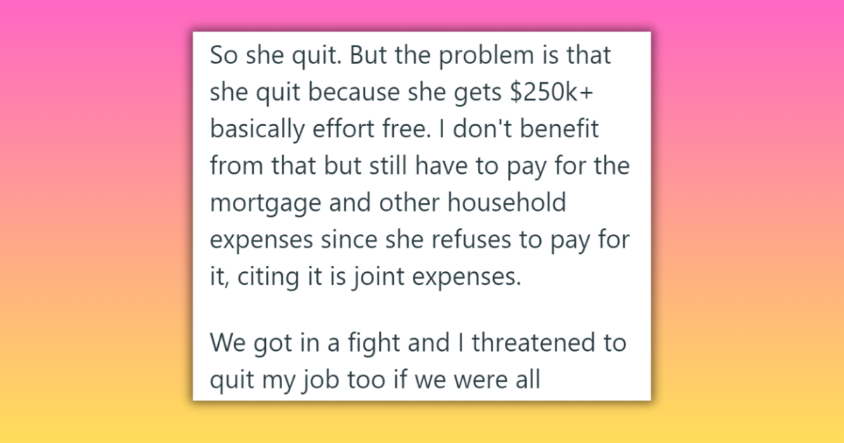 ‘The inheritance is all mine’ Husband Threatens to Quit Job After Wife