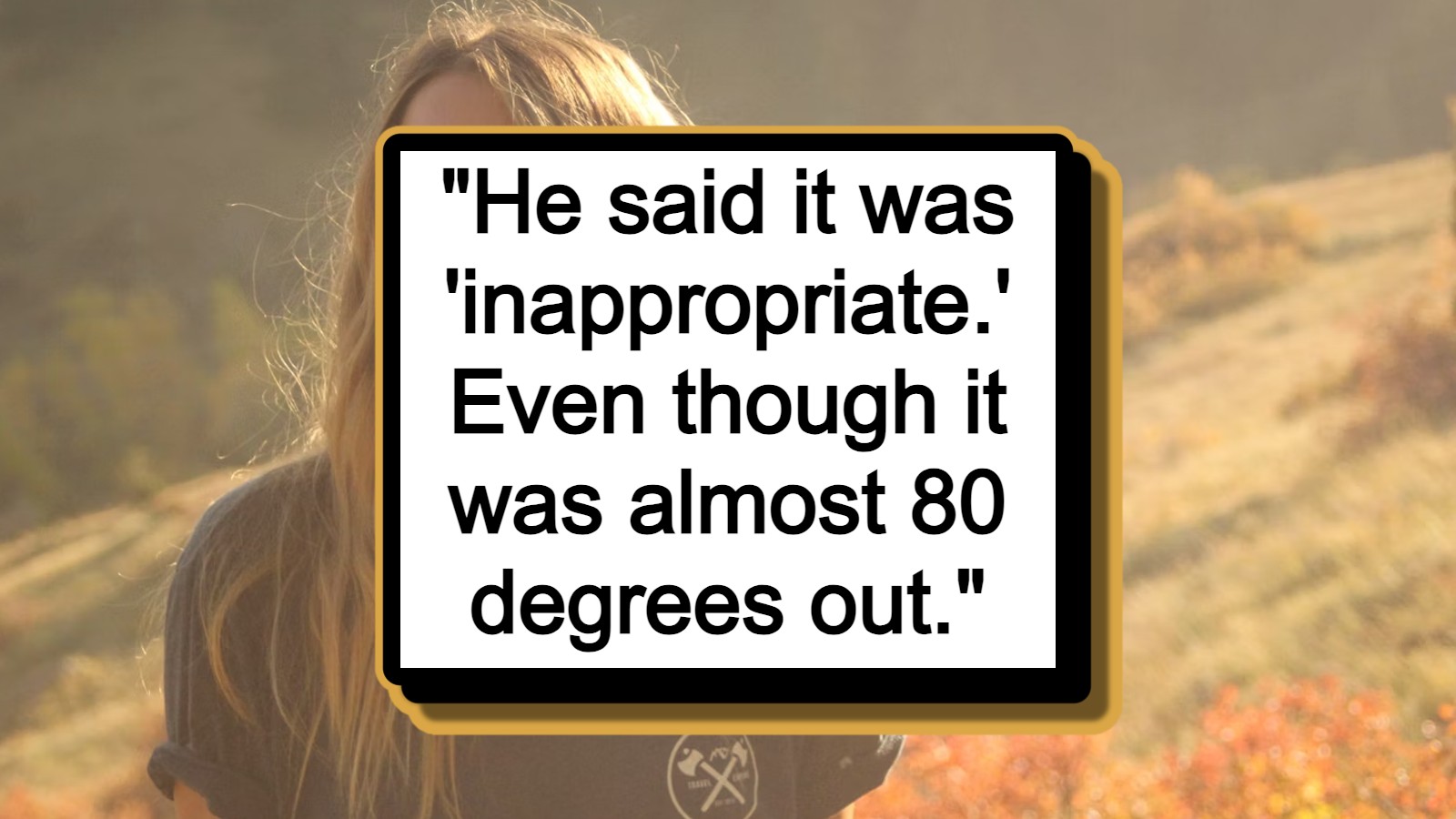 Hiking guide gets called out by her new boss for wearing only a sports