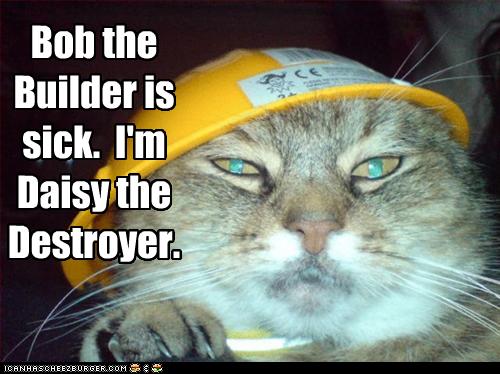 Bob the Builder is sick. I'm Daisy the Destroyer. - Cheezburger - Funny
