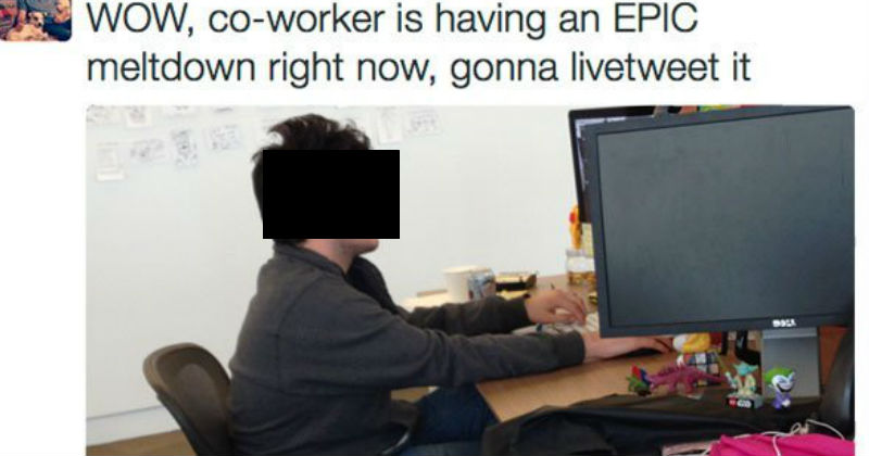 Guy Live-Tweets His Coworker's INSANE Meltdown - FAIL Blog - Funny Fails