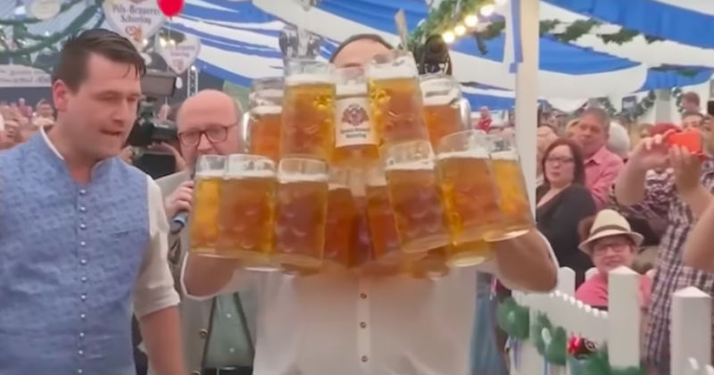 Watch This Crazy German Dude Break Beer-Carrying World Record - FAIL ...