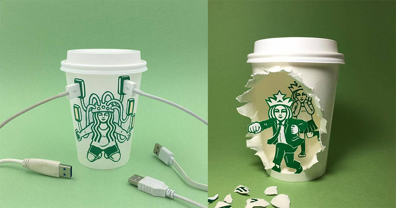 Para Tí Un Simple Vaso De Starbucks Para Este Artista Su Lienzo De Trabajo Loquillo 