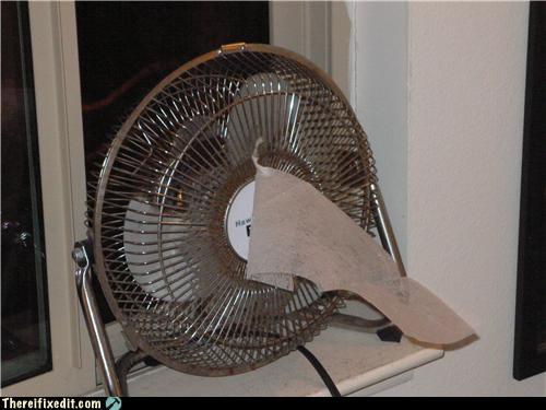 Dryer Sheet on a Fan