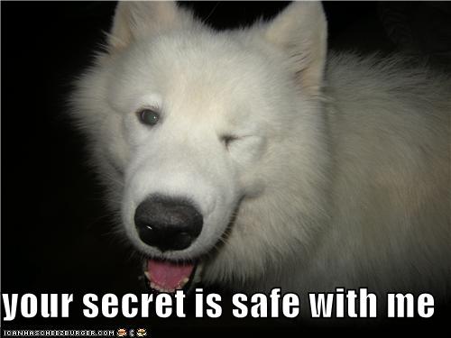your secret is safe with me - Cheezburger - Funny Memes | Funny Pictures