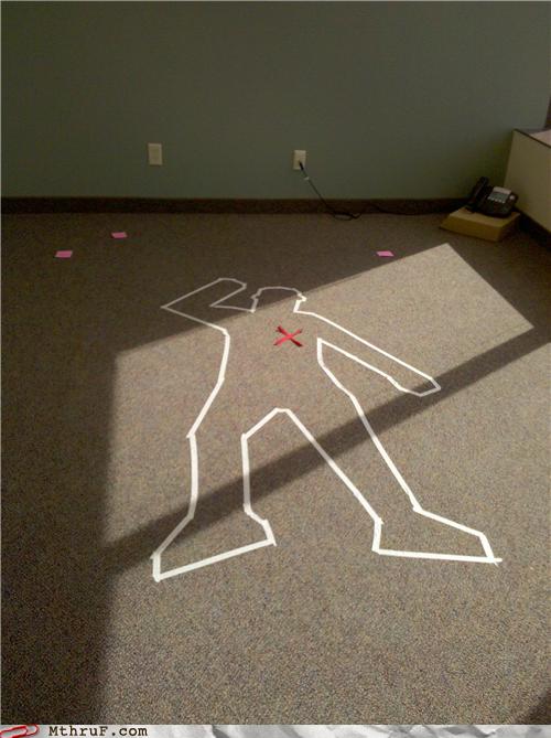 TikToker discovers creepy crime scene outline under carpet