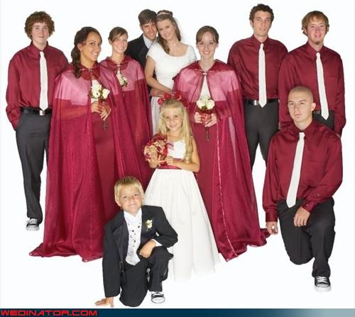 ugly red bridesmaid dresses