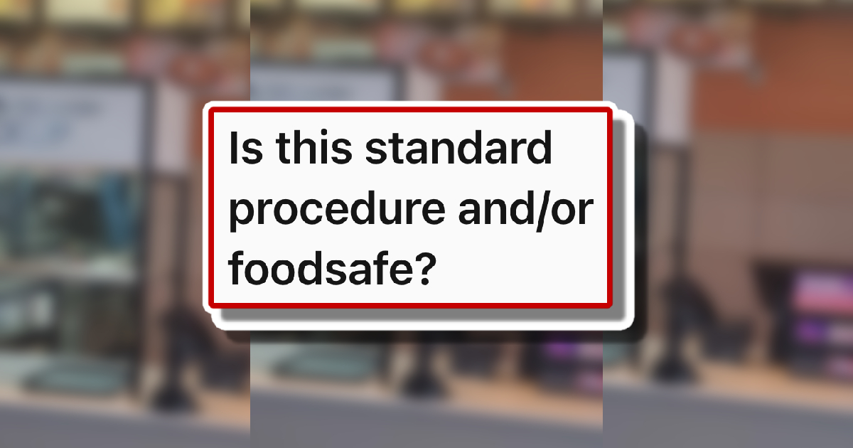 Restaurant customer sees maintenance man standing on food prep area, is told workers "usually" clean the area: 'Is this standard procedure?'