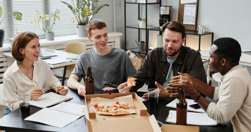 Manager excludes new hire from Friday pizza meeting until she has worked for 90 days, gets annoyed when she tells department head: 'Now there's no more pizza meetings'