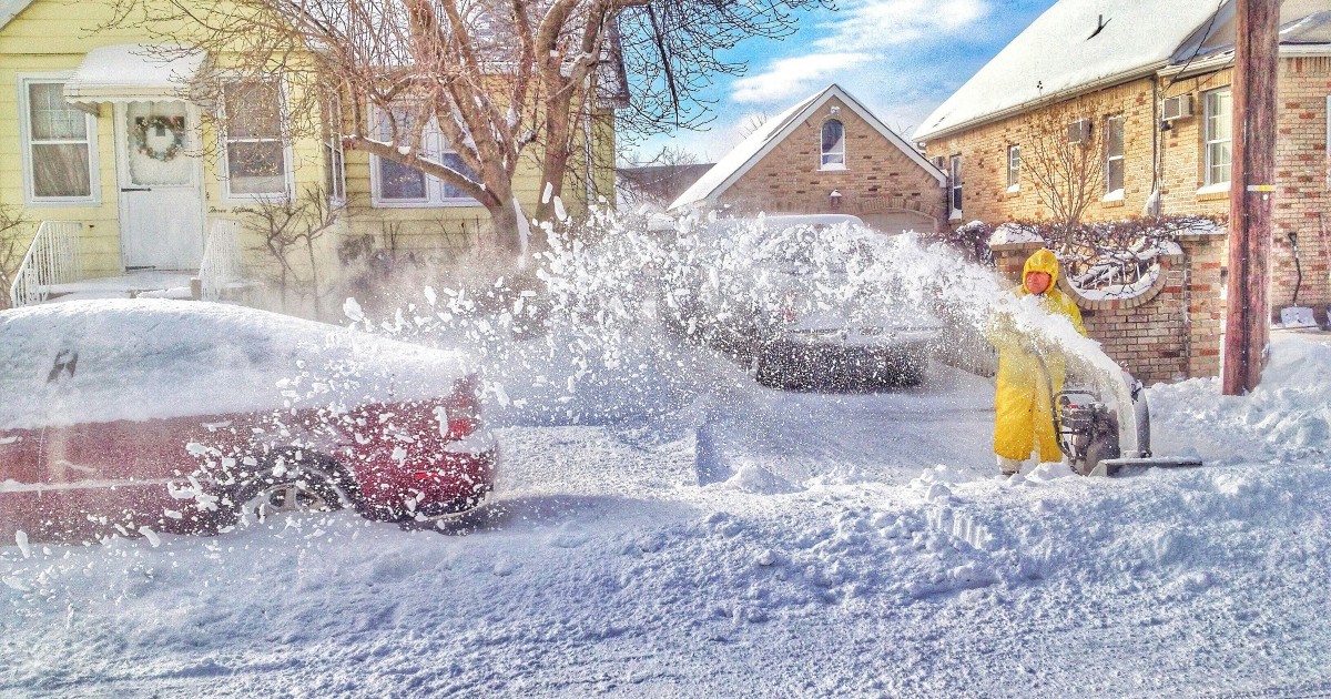 Entitled neighbor uses snowblower to dump 16 inches of snow on couple's front yard as revenge for trash can dispute: '[He] covered everything we shoveled!'
