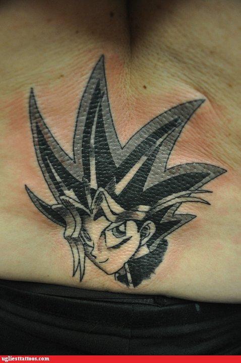 Ugliest Tattoos - anime - Bad tattoos of horrible fail situations that