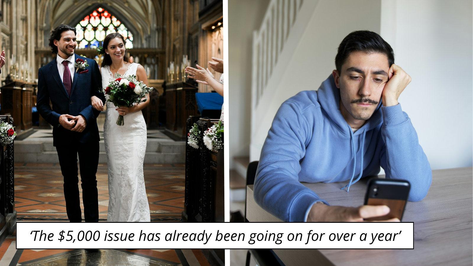 Ex dodges paying back $5,000 for over a year, then asks former partner to "be cool" at mutual friend's wedding: 'Everyone is asking me to absorb the discomfort'