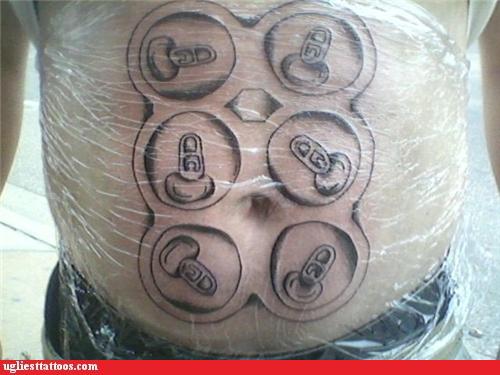 Six Pack Under Wraps - Ugliest Tattoos - funny tattoos | bad tattoos